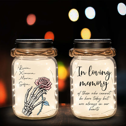 Always In Our Hearts  - Personalized Custom Mason Jar Light - ME011_JARL