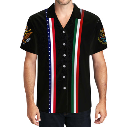 Camisa hawaiana unisex personalizada, de origen estadounidense y raíces mexicanas - ME019_HW