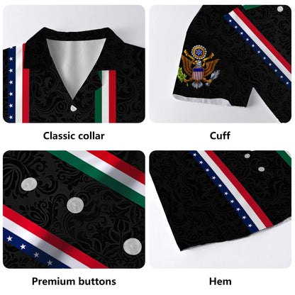 Camisa hawaiana unisex personalizada, de origen estadounidense y raíces mexicanas - ME019_HW