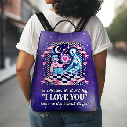 En México no decimos "Te amo" - Mochila de piel personalizada - ME023_BP