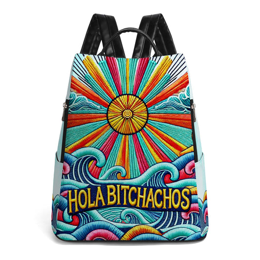 Hola Bitchachos - Mochila de cuero personalizada - ME025_BP