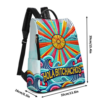 Hola Bitchachos - Mochila de cuero personalizada - ME025_BP