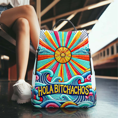 Hola Bitchachos - Mochila de cuero personalizada - ME025_BP