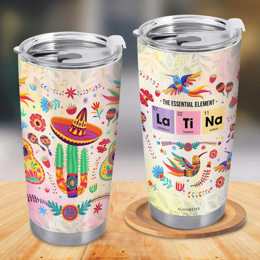 El Elemento Esencial LATINA - Vaso Personalizado de Acero Inoxidable 20oz 30oz - ME028_TB