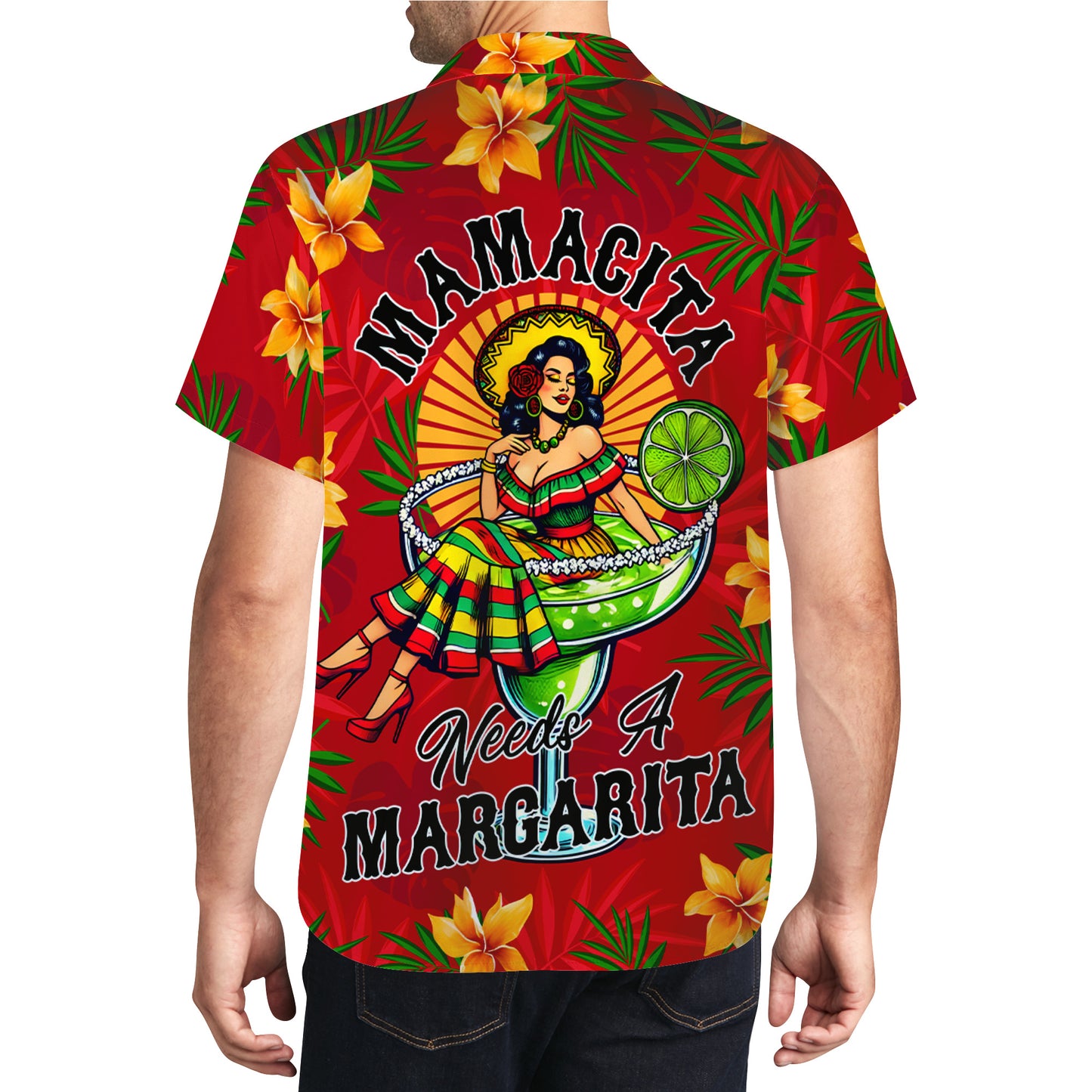 Mamacita necesita una margarita - Camisa hawaiana unisex personalizada - ME029_HW