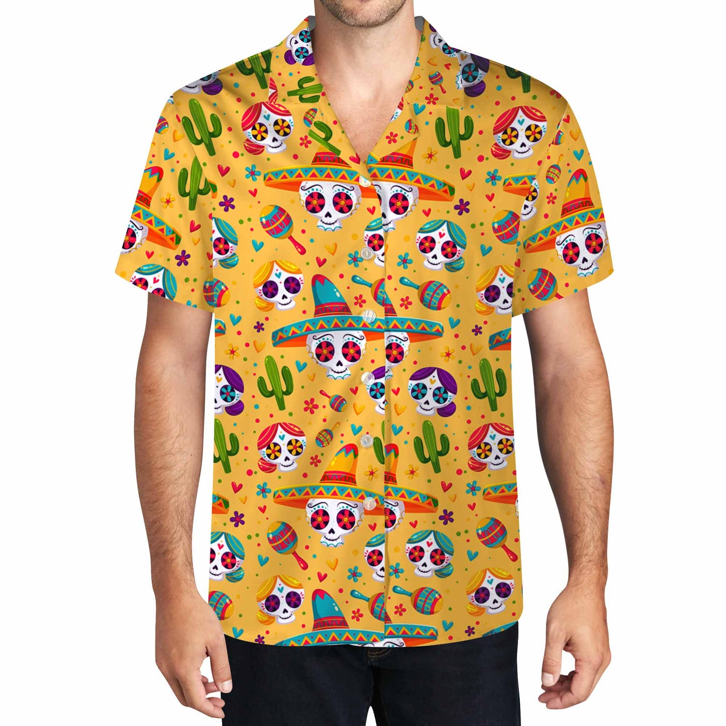 Nada me puede asustar. Tengo una novia mexicana - Camisa hawaiana unisex personalizada - ME040_HW