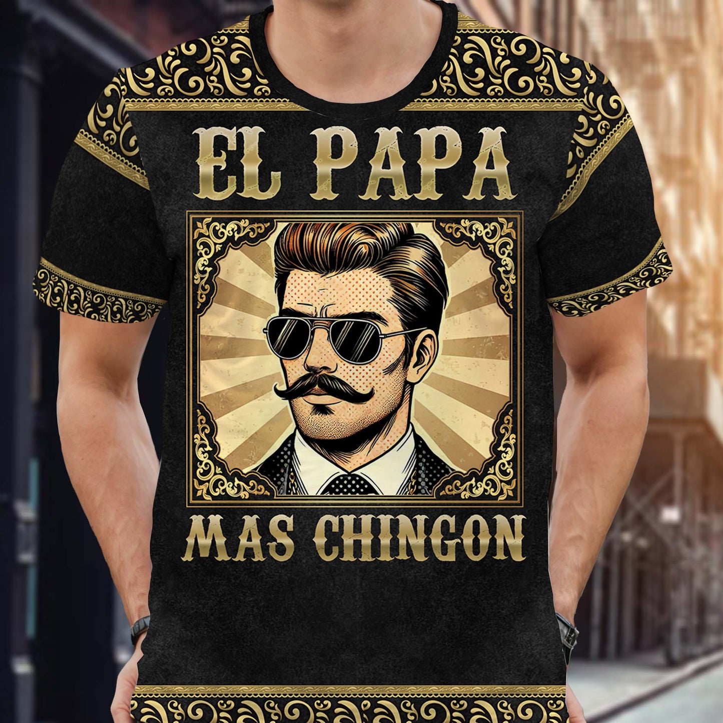 El Papa Mas Chingon - Camiseta unisex personalizada con estampado completo - ME045_3T