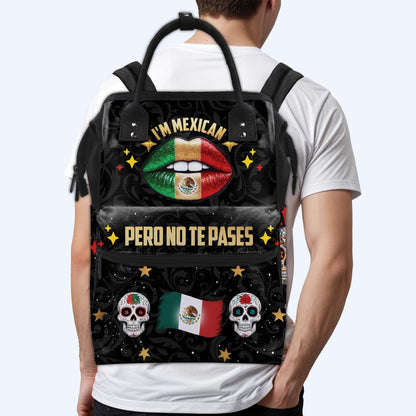 Soy mexicano, pero no te pases. Mochila de viaje personalizada con diseño de pico de pato. ME046_DKB