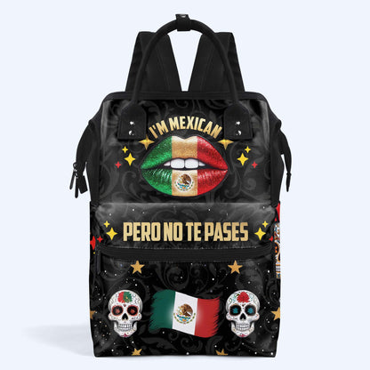 Soy mexicano, pero no te pases. Mochila de viaje personalizada con diseño de pico de pato. ME046_DKB