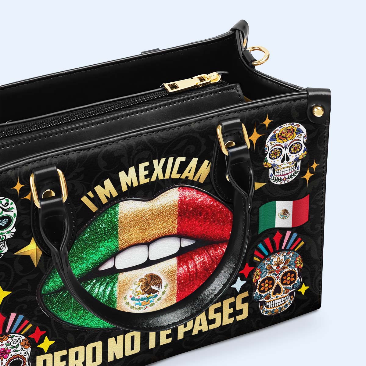 Soy Mexicano Pero No Te Pases - Bolso de Cuero Personalizado - ME046_HB