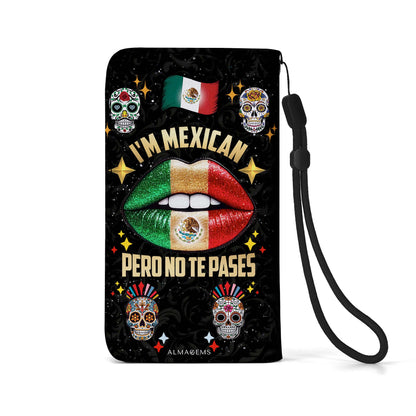 Soy mexicano pero no te pases - Cartera de cuero personalizada para teléfono - ME046_PW