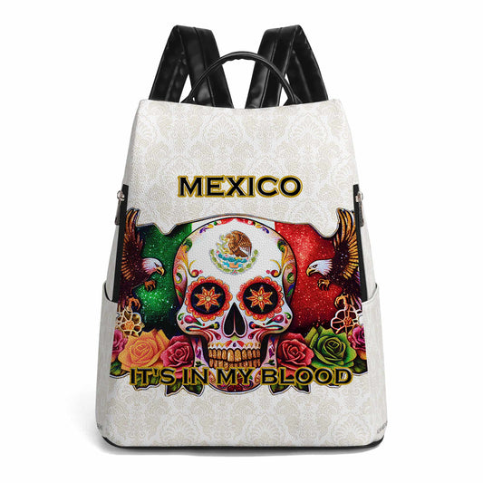 MÉXICO. LO LLEVO EN LA SANGRE - Mochila de piel personalizada - ME047_BP