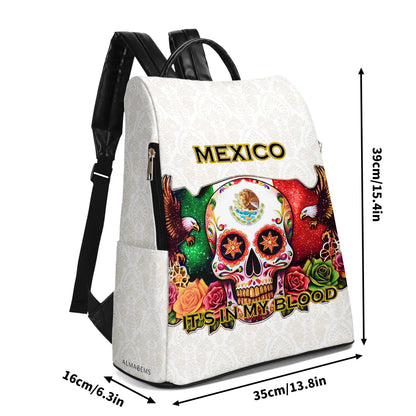 MÉXICO. LO LLEVO EN LA SANGRE - Mochila de piel personalizada - ME047_BP