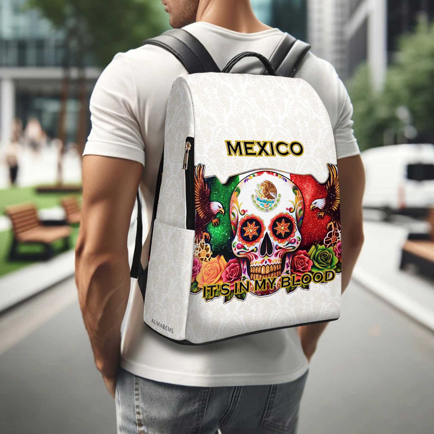 MÉXICO. LO LLEVO EN LA SANGRE - Mochila de piel personalizada - ME047_BP