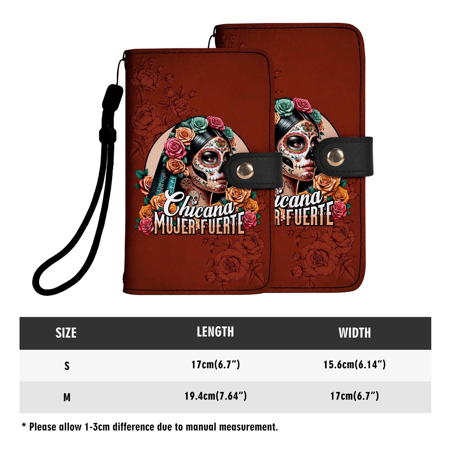 CHICANA MUJER FUERTE - Cartera de cuero personalizada para teléfono - ME051_PW