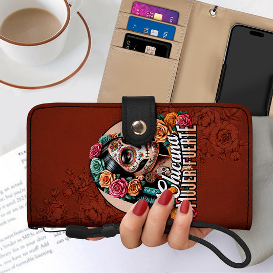 CHICANA MUJER FUERTE - Cartera de cuero personalizada para teléfono - ME051_PW