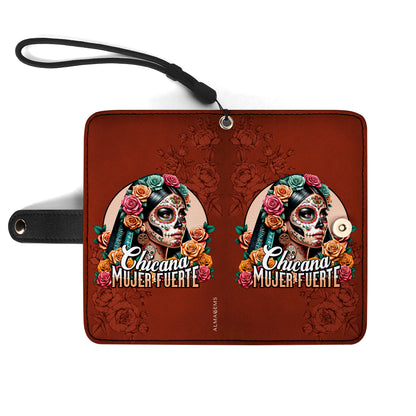 CHICANA MUJER FUERTE - Cartera de cuero personalizada para teléfono - ME051_PW