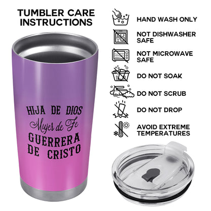 Hija De Dios - Vaso de acero inoxidable personalizado de 20 oz y 30 oz - ME052_TB