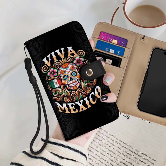 Viva Mexico - Personalized Custom Phone Leather Wallet - ME057_PW