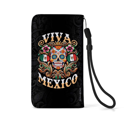 Viva México - Cartera de piel personalizada para teléfono - ME057_PW