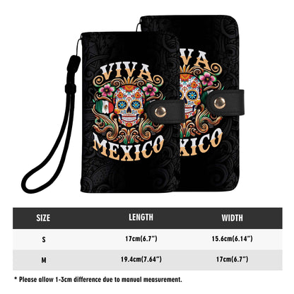 Viva México - Cartera de piel personalizada para teléfono - ME057_PW