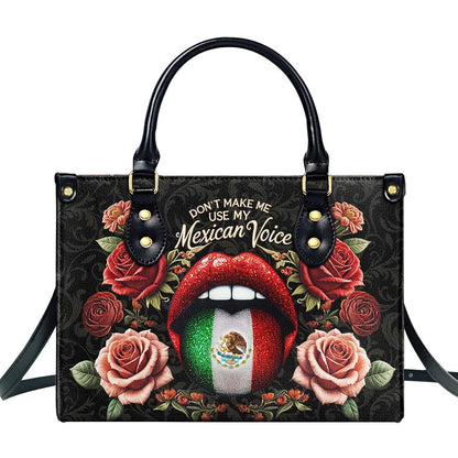 No me hagas usar mi voz mexicana - Bolso de piel personalizado - ME059_HB