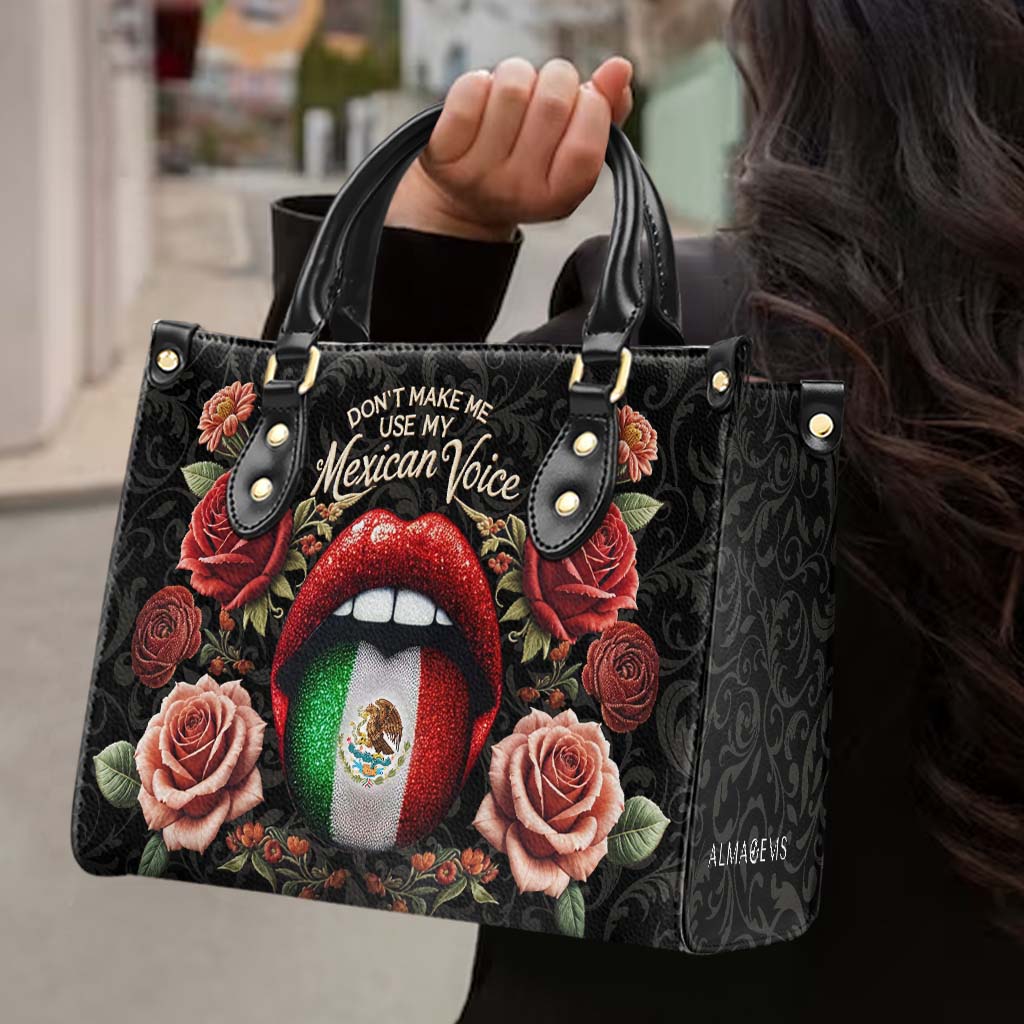 No me hagas usar mi voz mexicana - Bolso de piel personalizado - ME059_HB