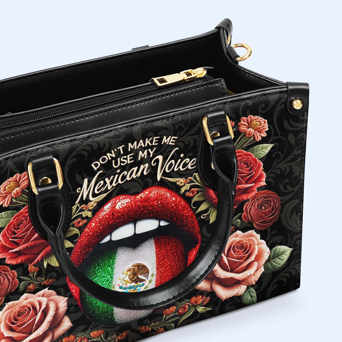 Don't Make Me Use My Mexican Voice - Personalized Custom Leather Handbag - ME059_HB