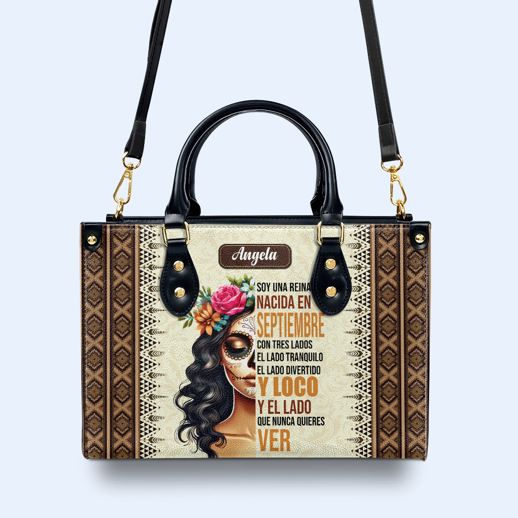 SOY UNA REINA - Personalized Custom Leather Handbag - ME062_HB