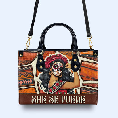 She Se Puede - Bolso de mano de cuero personalizado - ME063_HB