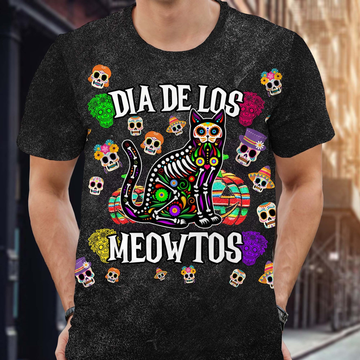 DIA DE LOS MEOWTOS - Personalized Custom Unisex All-Over Printed T-Shirt - ME066_3T