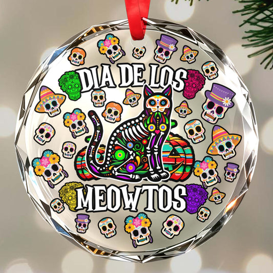 Día De Los Meowtos Colorful Skeleton Cat Ornament