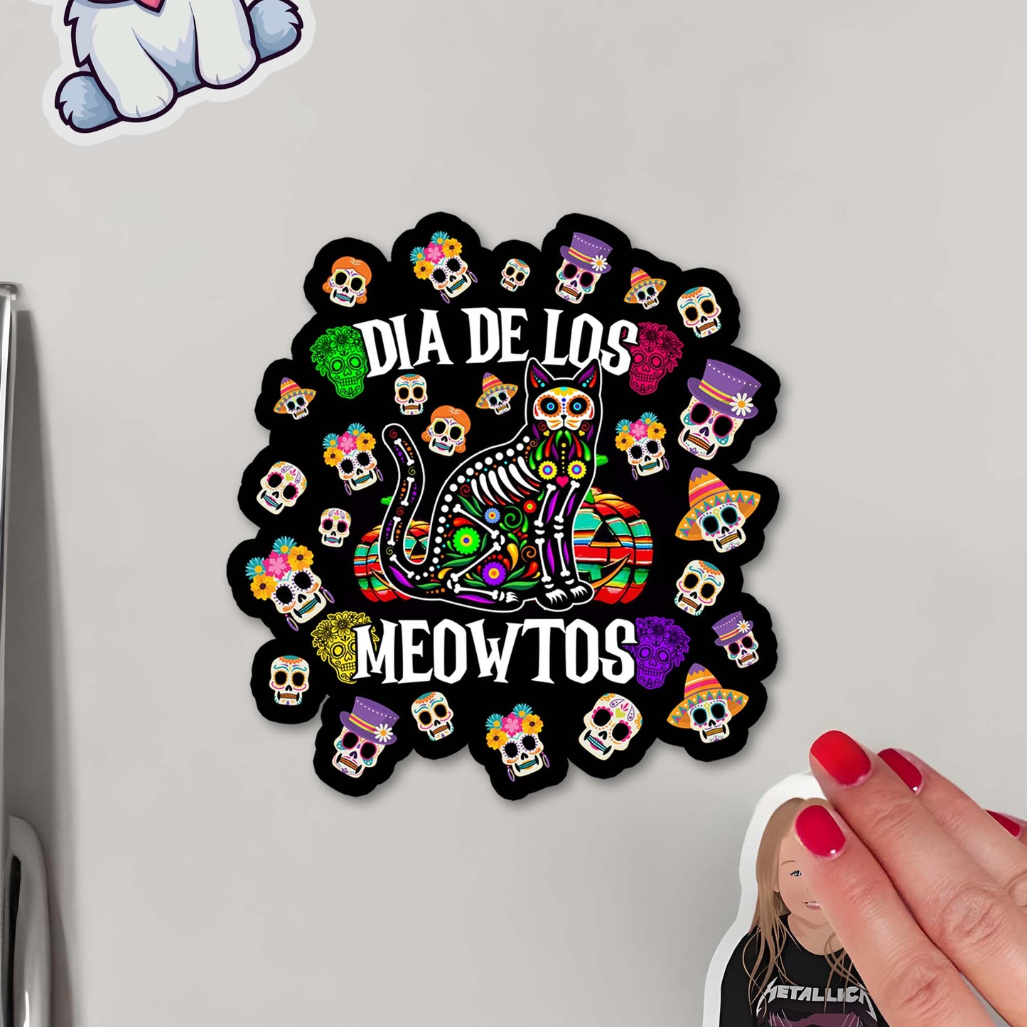 Dia De Los Meowtos Colorful Cat Design