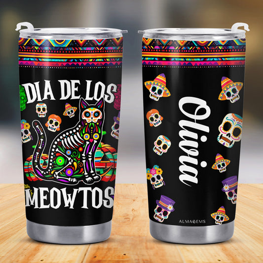 DIA DE LOS MEOWTOS - Vaso de acero inoxidable personalizado de 20 oz y 30 oz - ME066_TB