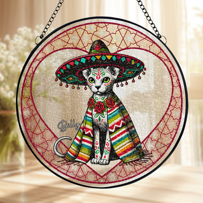 Vibrant Mexican Styled Cat Suncatcher