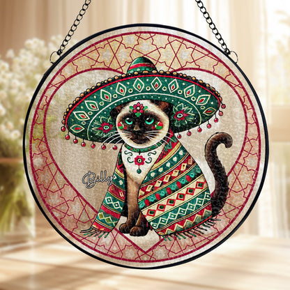 Vibrant Mexican Styled Cat Suncatcher