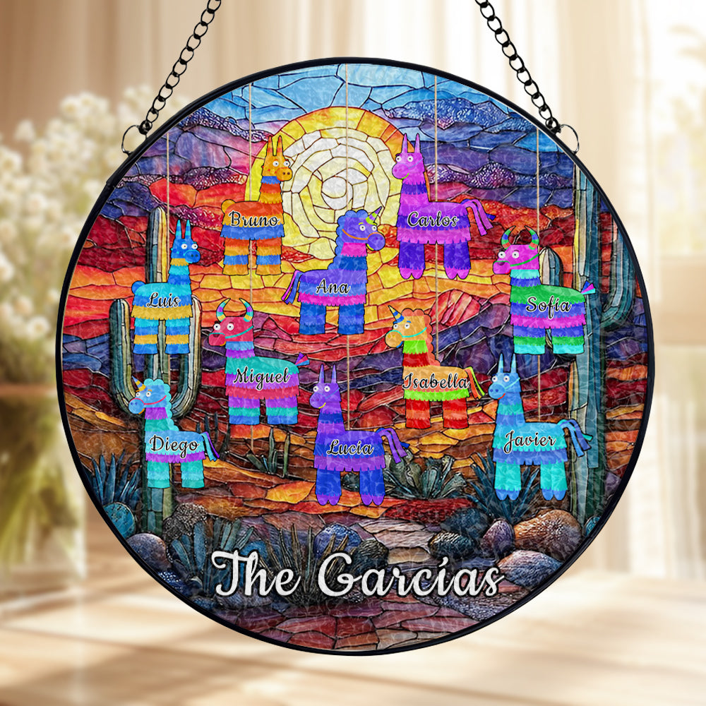 Sunset Pinata Colorful Pinata Suncatcher - Family Personalized Custom Suncatcher ...