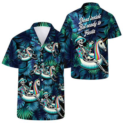 Muerto por dentro pero listo para la fiesta: camisa hawaiana unisex personalizada - ME016_HW