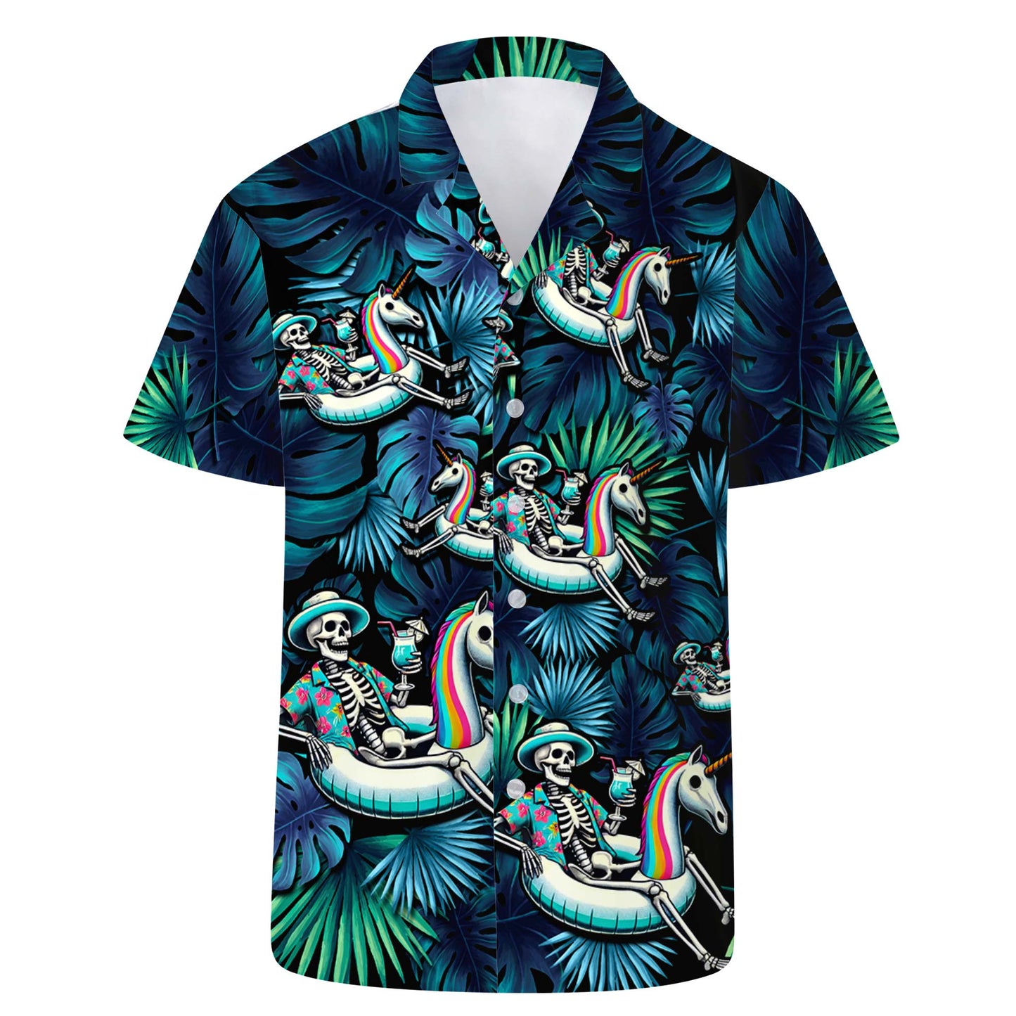 Muerto por dentro pero listo para la fiesta: camisa hawaiana unisex personalizada - ME016_HW