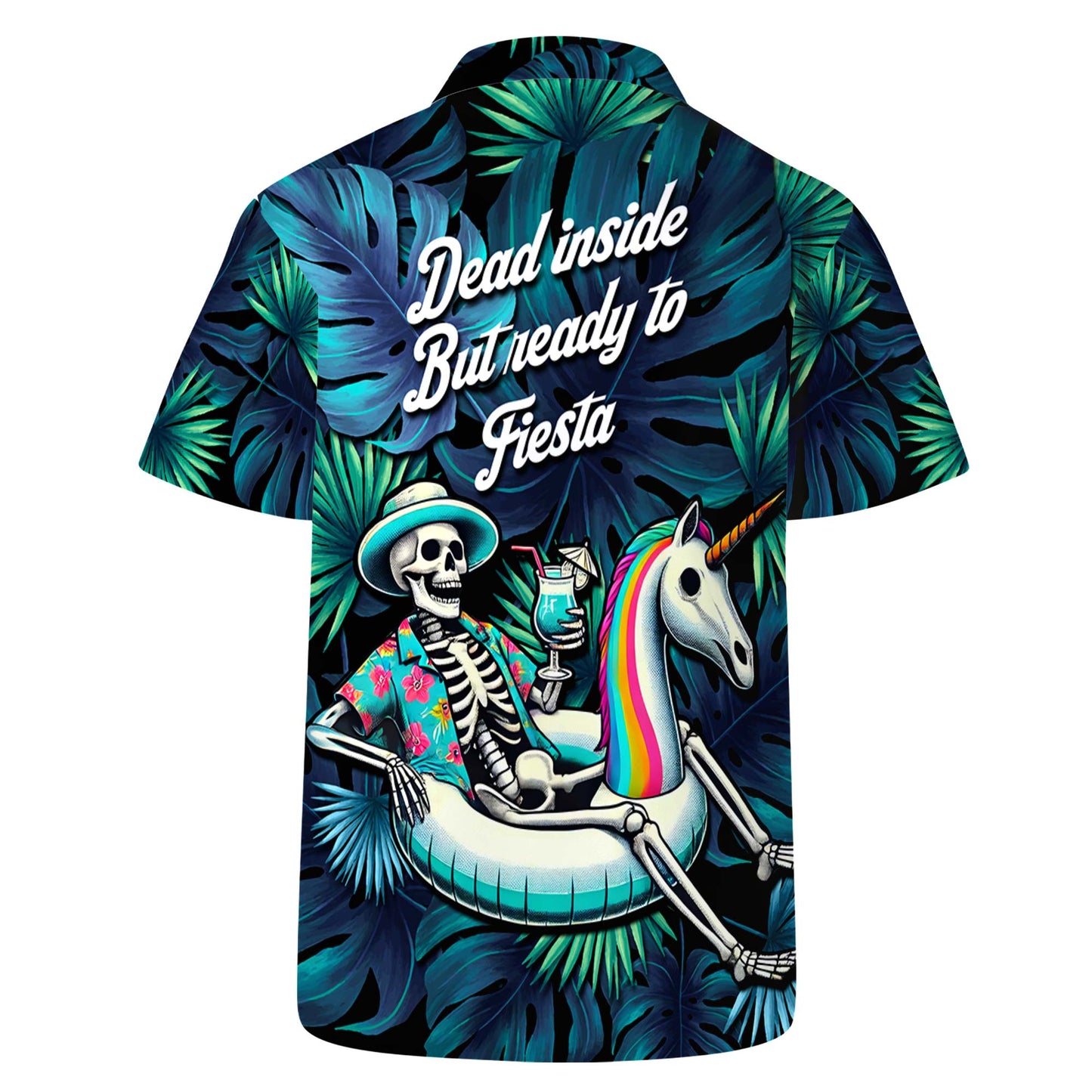 Muerto por dentro pero listo para la fiesta: camisa hawaiana unisex personalizada - ME016_HW