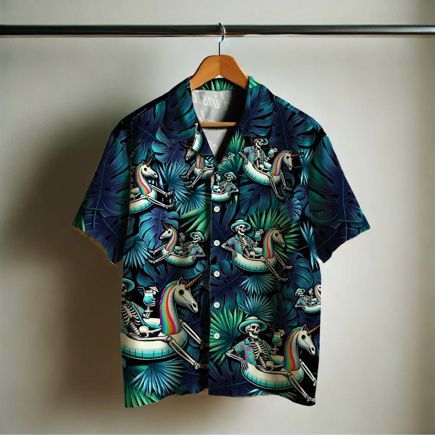 Muerto por dentro pero listo para la fiesta: camisa hawaiana unisex personalizada - ME016_HW