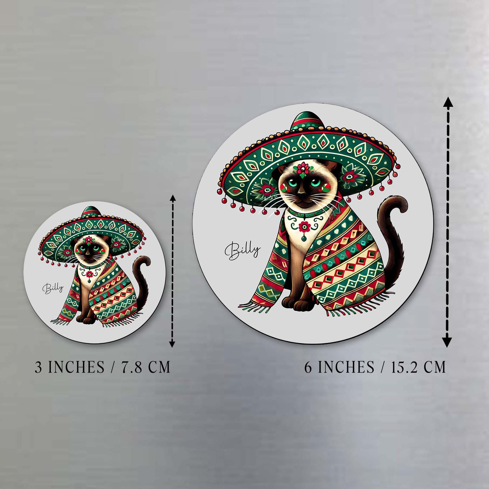 Mexican Heritage Cat Fridge Magnet