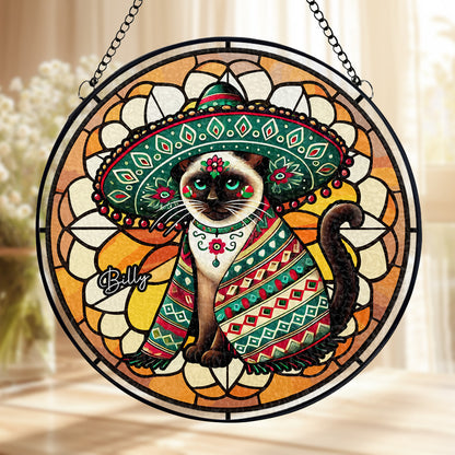 Add Your Name to Mexican Inspired Cat Suncatcher