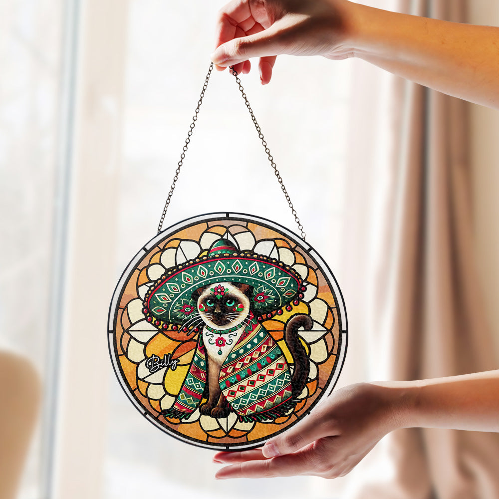 Add Your Name to Mexican Inspired Cat Suncatcher