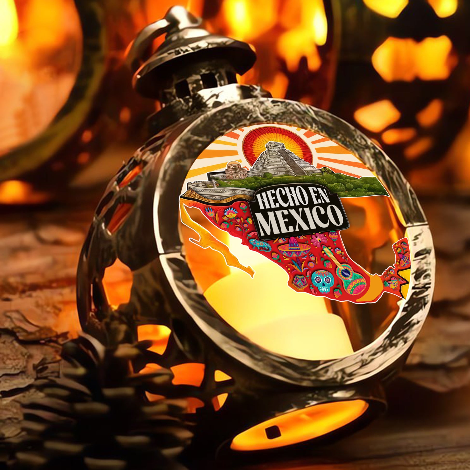 Hecho En Mexico Vibrant Cultural Lantern