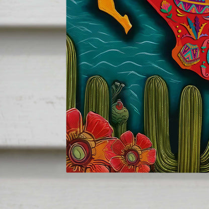 Hecho En Mexico with Aztec Pyramid and Folk Art