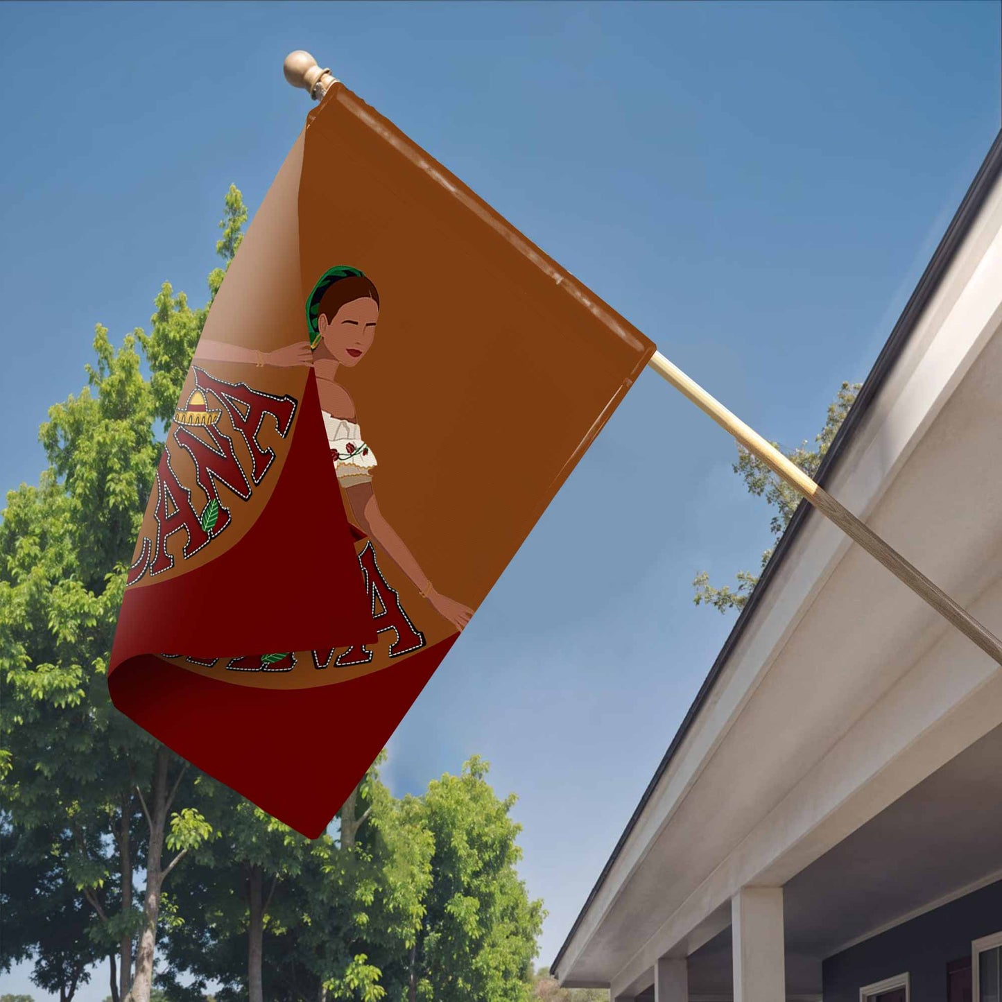 Mexicana Traditional Dress Celebratory Flag