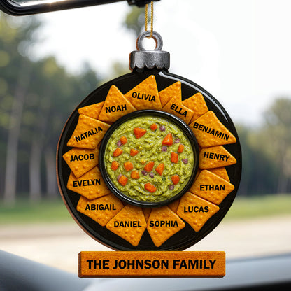 Family Gathering Festive Ornament With Tortilla Chips And Guacamole Bowl