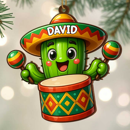 Colorful Cactus With Sombrero And Maracas
