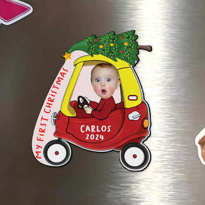 My First Christmas Festive Magnet - Personalized Custom Fridge Magnet - KID002_MAGN